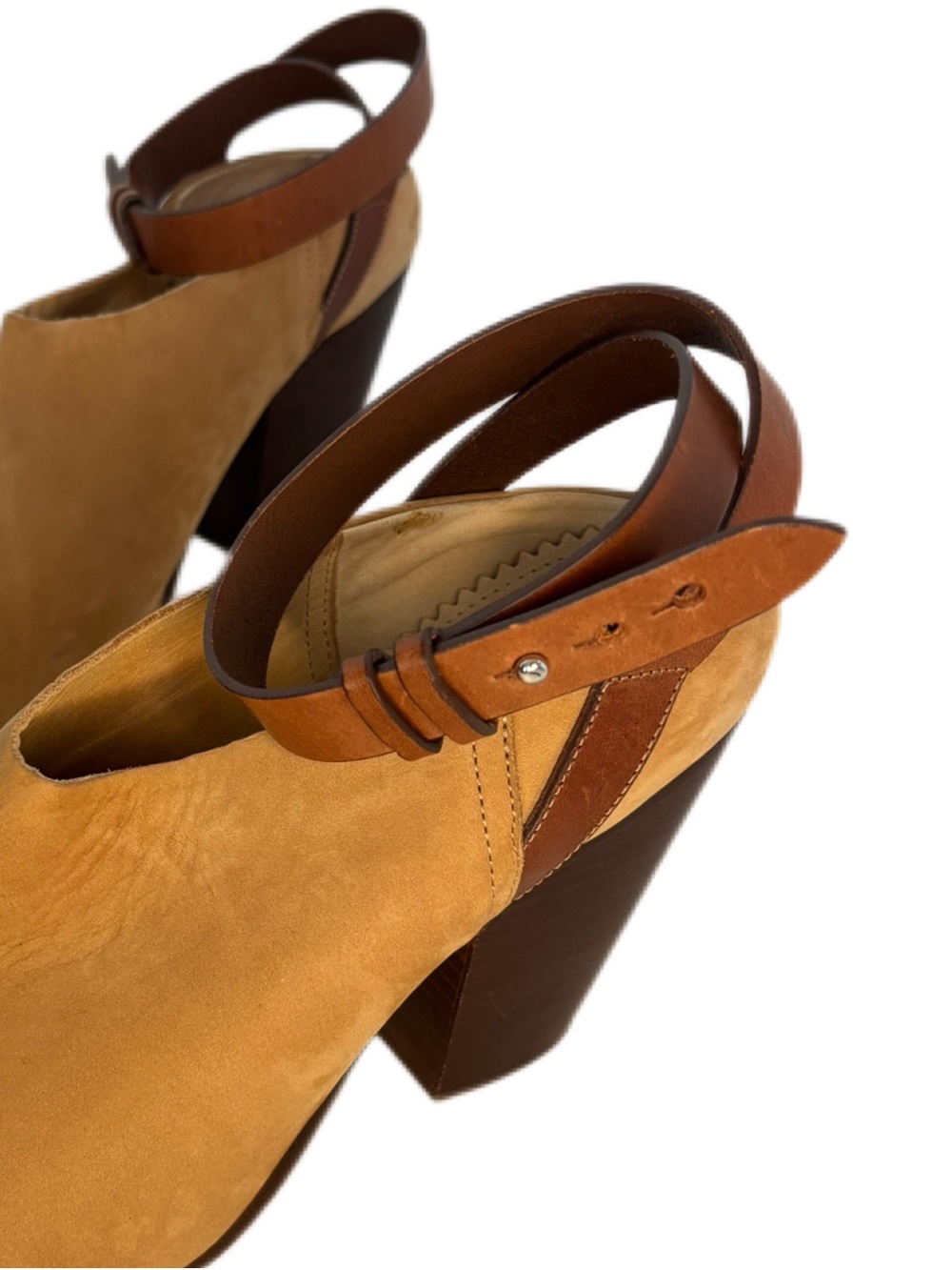 Rag & Bone “Harrow" Ankle Strap Shootie/Mule Bootie in Tan Nubuck/Suede SZ 10.5